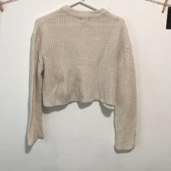 White knit Arden cropped sweater - Picture 3 of 3